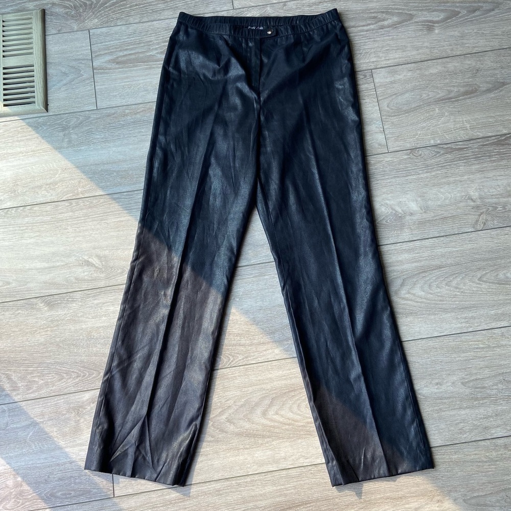 Nancy Bolen City Girl Metallic Stretch Waist Straight Leg Pants